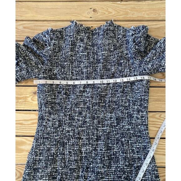 NWT Goop Fringed Detail Wool Tweed Dress Size 6 Women’s Black - Picture 8 of 8